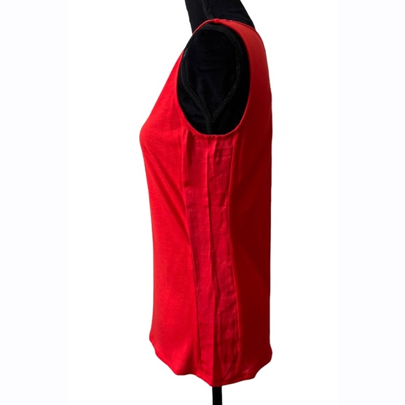 CHICO’S Womens Black Label Hibiscus Red Sleeveless Tank Top Size 4 XS NEW - Picture 5 of 10